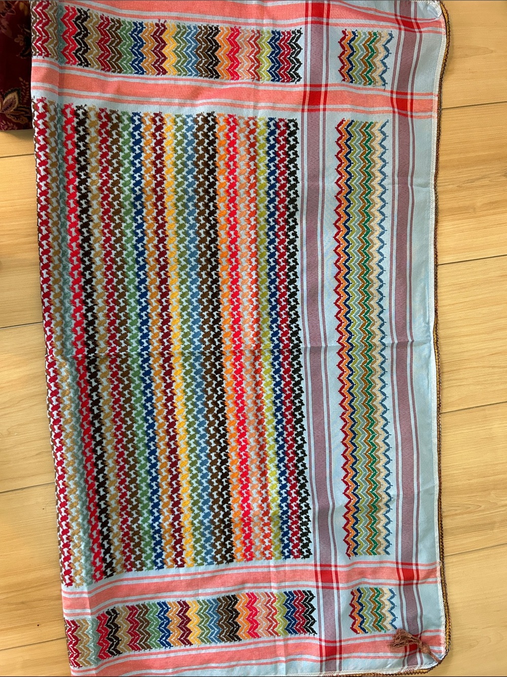 Colorful Rainbow 100% Cotton Hand - Woven Keffiyeh - 43" x 43"